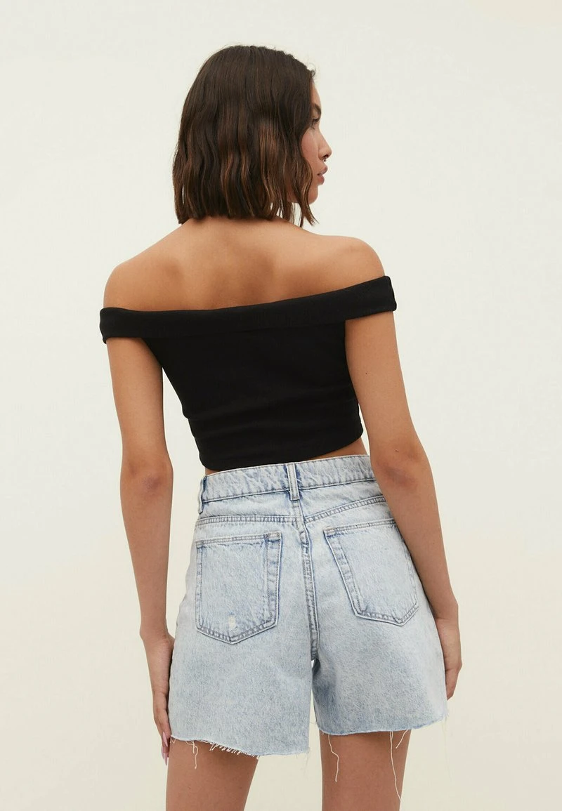 Stradivarius CROPPED BARDOT - Top - Black 3 Stradivarius CROPPED BARDOT - Top - Black – Bild 3