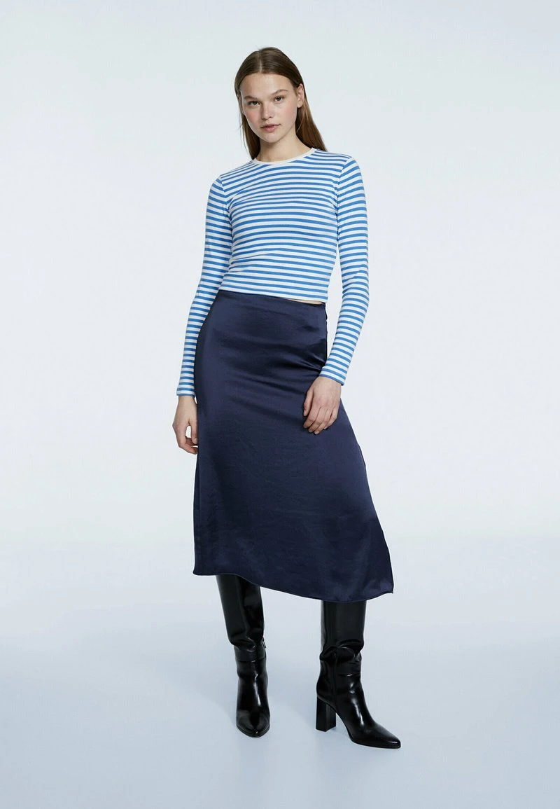 Stradivarius MIT STREIFEN - Langarmshirt - Light Blue 2 Stradivarius MIT STREIFEN - Langarmshirt - Light Blue – Bild 2