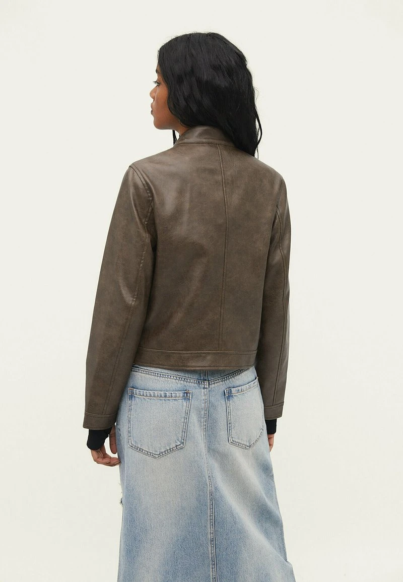 Stradivarius FADED - Kunstlederjacke - Camel 3 Stradivarius FADED - Kunstlederjacke - Camel – Bild 3