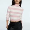 Stradivarius LANGER - Strickpullover - Light Pink