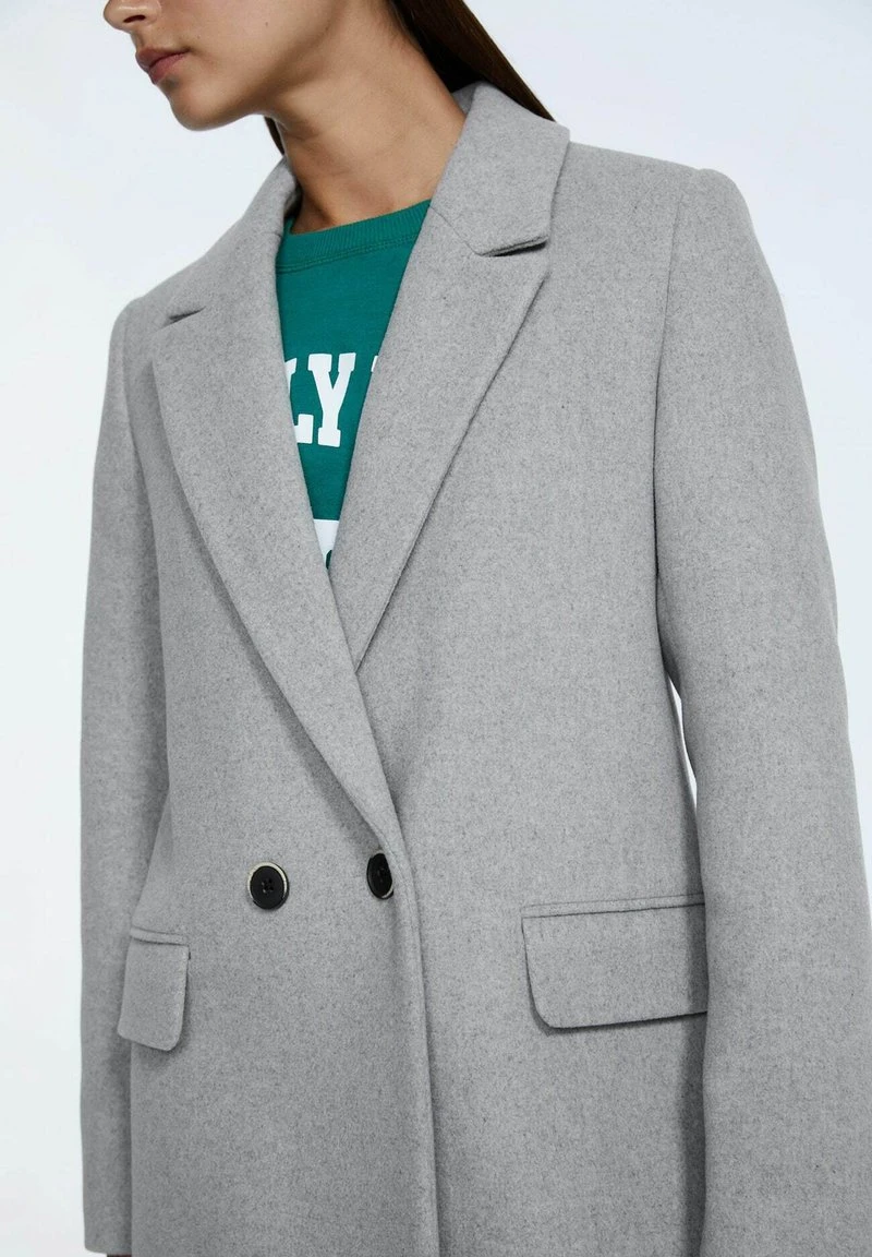 Stradivarius BASIC - Kurzmantel - Grey 4 Stradivarius BASIC - Kurzmantel - Grey – Bild 4